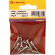 Stainless Steel Countersunk Screws 4mm x 25mm 9pc CRCS Head Multi-Purpose 